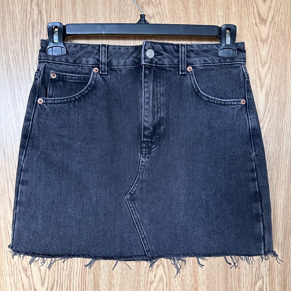 New Topshop Dark Gray Denim Mini Skirt Women’s 6